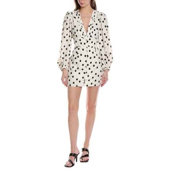 NEW O P T Elegant Polka Dot Long Sleeve Dress - Picture 1 of 5